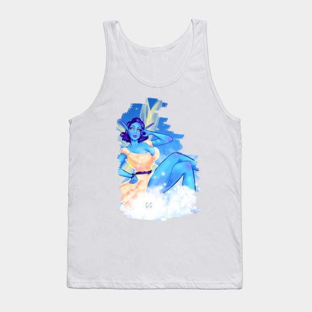 Sky Fairy Pinup Illustration Tank Top by georgiagoddard